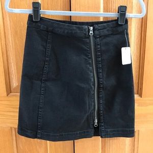 Free People This Way or That Way Denim Zip Mini Skirt